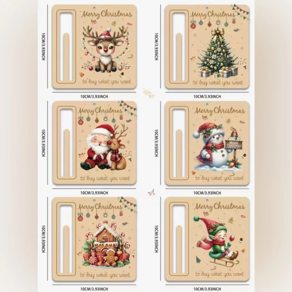 6 pcs Christmas Gift Money Clip Set, NWT